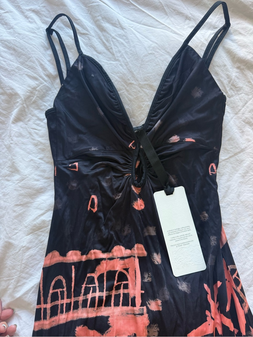 Johanna Ortiz Black and Pink Nuestra Tierra Printed Maxi Dress - Picture 5 of 9